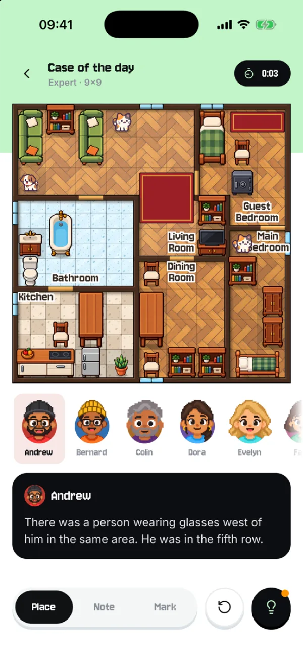An expert case in a house with nine rooms
